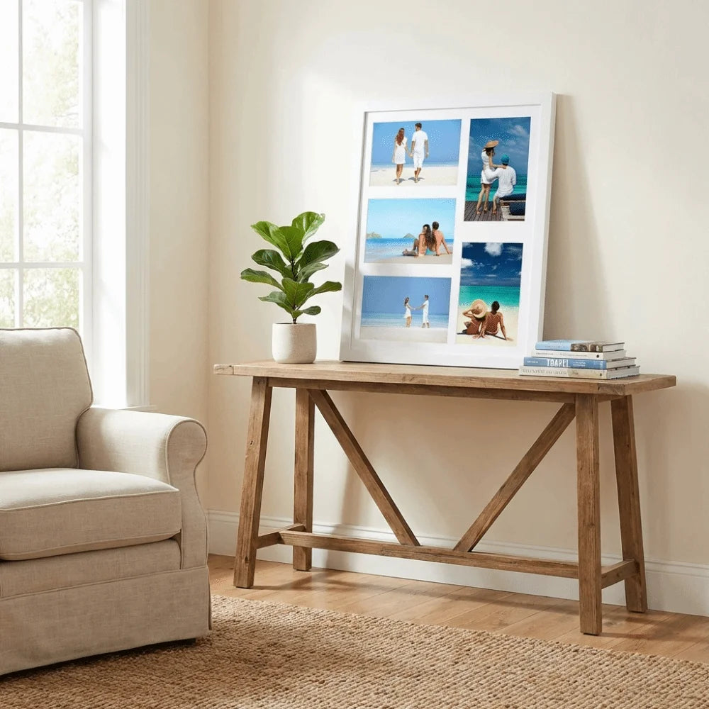 cadre photo multi photos bois clair noir blanc cozy décoration murale photos paysages personnes