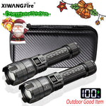 torche led rechargeable 2000lm anti choc affichage numerique lumiere intense campingurgence