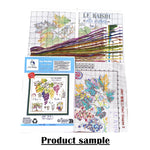 broderie point croix oiseau fleurs motifs animaux pastorales peinture coton instructions fil aiguilles artisanal