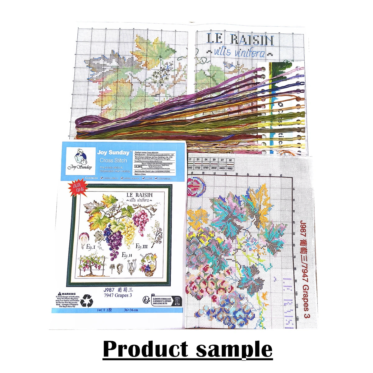broderie point croix motif fleurs oiseaux 100 coton multicolore guide