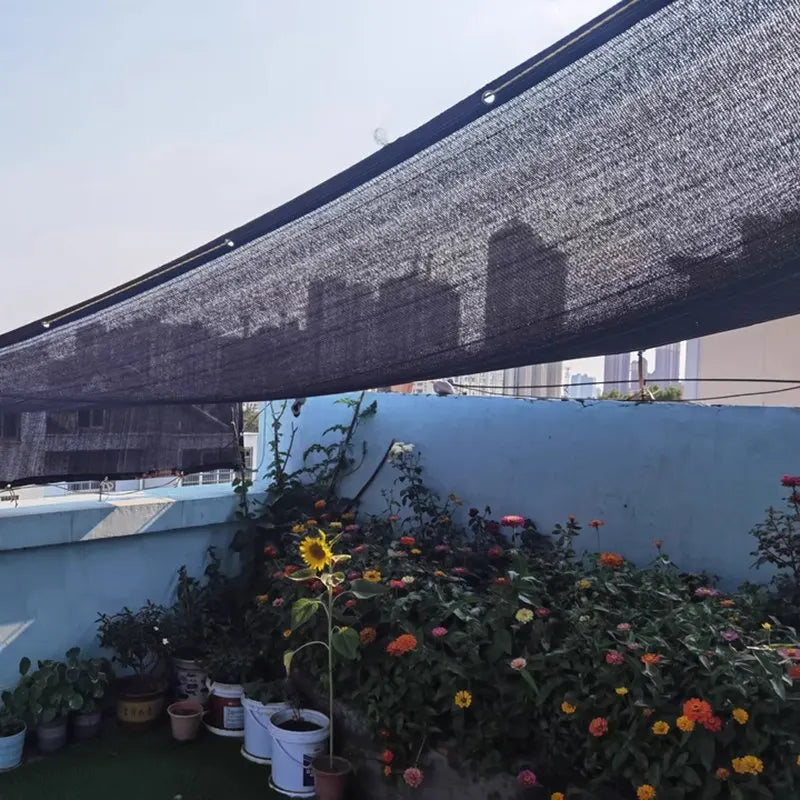 filet protection solaire maille noire jardin terrasse pergola clips fixation