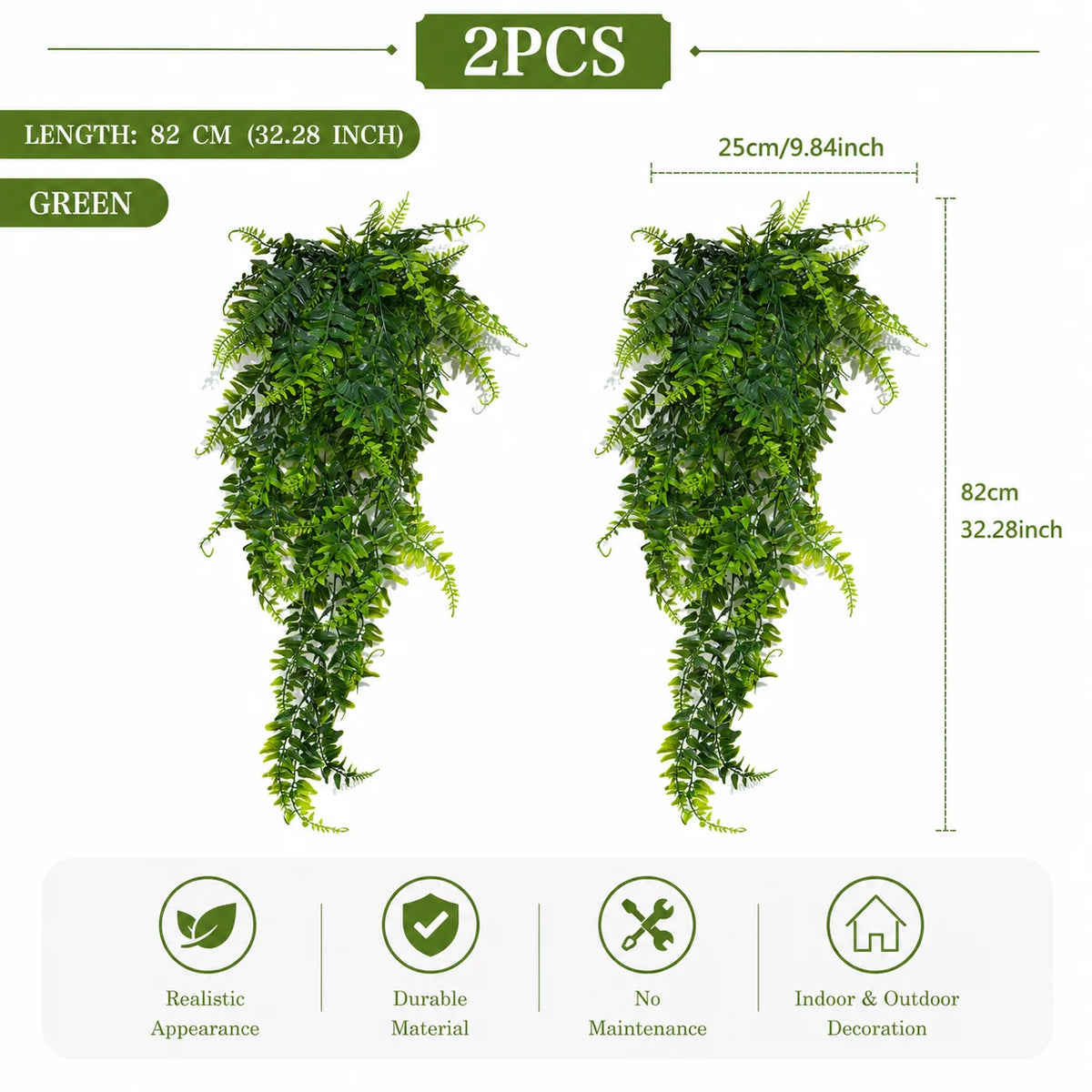 plantes artificielles feuilles vertes vigne moderne décoration murale extérieur accrochées 85cm