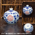 Vase en céramique bleu et blanc peint à la main