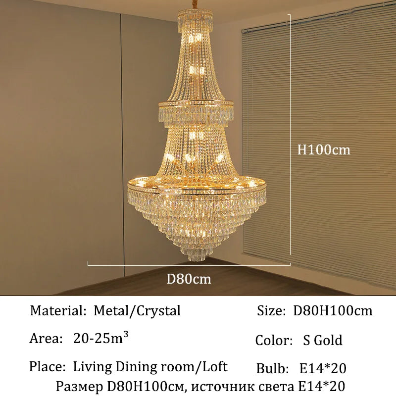 lustre classique doré cristal câbles suspension salon chambre lumière 4000k 3000k 6000k