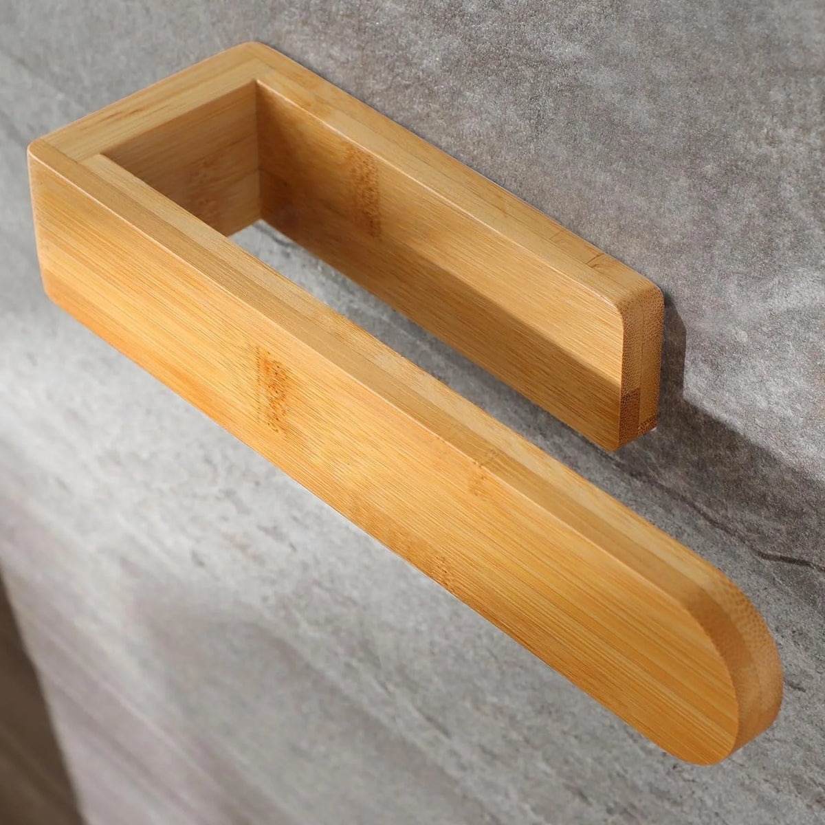 porte serviettes mural bois minimaliste sans perçage support papier toilette salle bain robuste grain