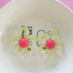 clips cheveux fleurs violet blanc orange vert jaune rose bleu kawaii