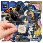 stickers opaques espace galaxie planètes soleil lune animaux 10 30 50 pièces adhésifs étanches