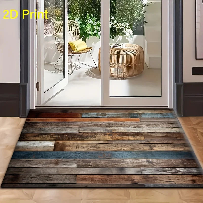tapis multicolore planchers bois vieillis rustique imperméable résistant décoloration