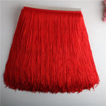 franges dentelle polyester jupe danse latine decoration partie moderne rouge noir vert bleu violet
