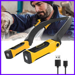lampe torchon rechargeable jaune noir mode fixation bande ajustable longue durée éclairage extérieur course