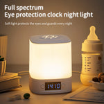 lampe veilleuse horloge rechargeable moderne chambre enfant blanc beige lumière douce télécommande