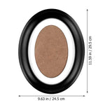 Cadre photo ovale bois moderne noir beige blanc plaque protection