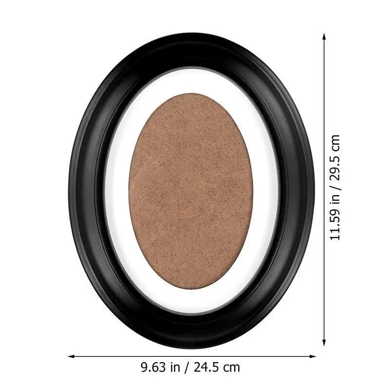 Cadre photo ovale bois moderne noir beige blanc plaque protection