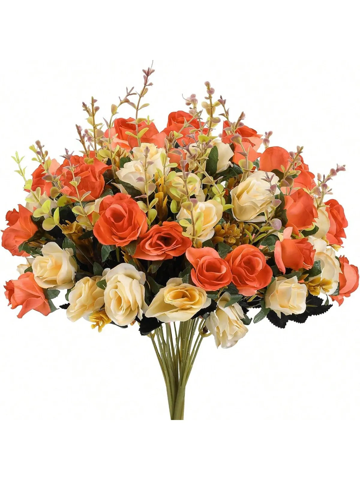 décoration maison bouquet fleurs artificielles rouge crème bleu vert extérieur champêtre