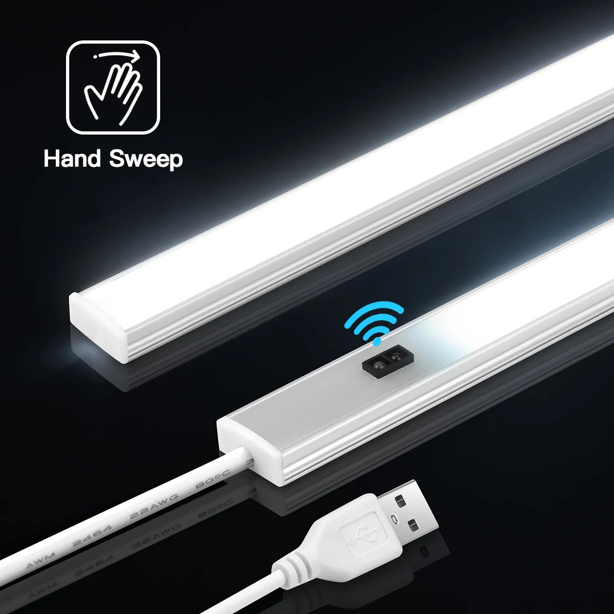 lampe led tactile blanche moderne adhésif sensor sans contact 5v 5w aluminium