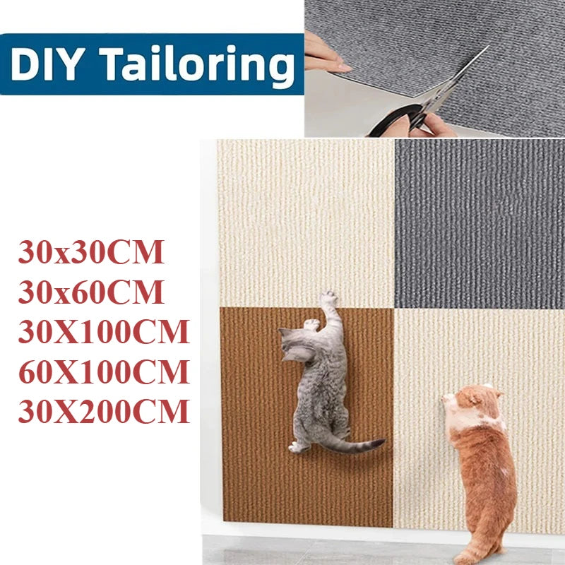 tapis adhésif anti rayures protection meuble chat taille 30x60cm gris moderne