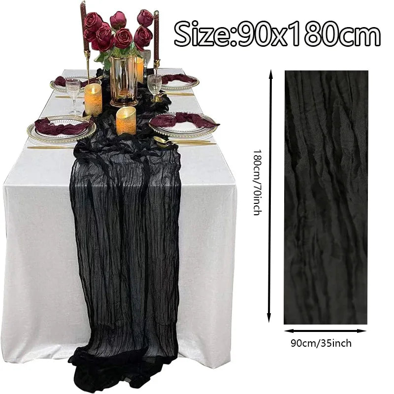 ruban table noir classique rayures fines opaque fête noël halloween mariage coachella indépendance