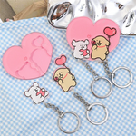 porte clés mural kawaii ours chien cœur rose décoration maison