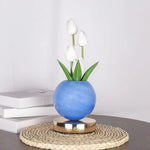 lampe table moderne rechargeable tulipes multicolores marbrées base métallique bleu rose orange violet rechargeable