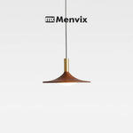 suspension lumineuse moderne scandinave aspect bois câble métallique marron doré blanc