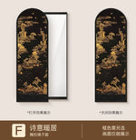 miroir artisanal noir bambou paysager mural décoration maison traditionnel ornement salon chambre
