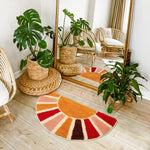 tapis bain antidérapant polyester fleuri orange rouge moderne intérieur campement doux pelucheux