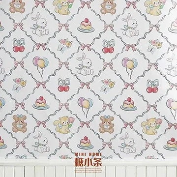 miniature papier peint adhésif motif floral géométrique décoration maison poupée miniature vintage