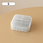 boîte pilules moderne blanc rose compartiments semaines verrouillable pratique adhésif organisateur médicaments portable