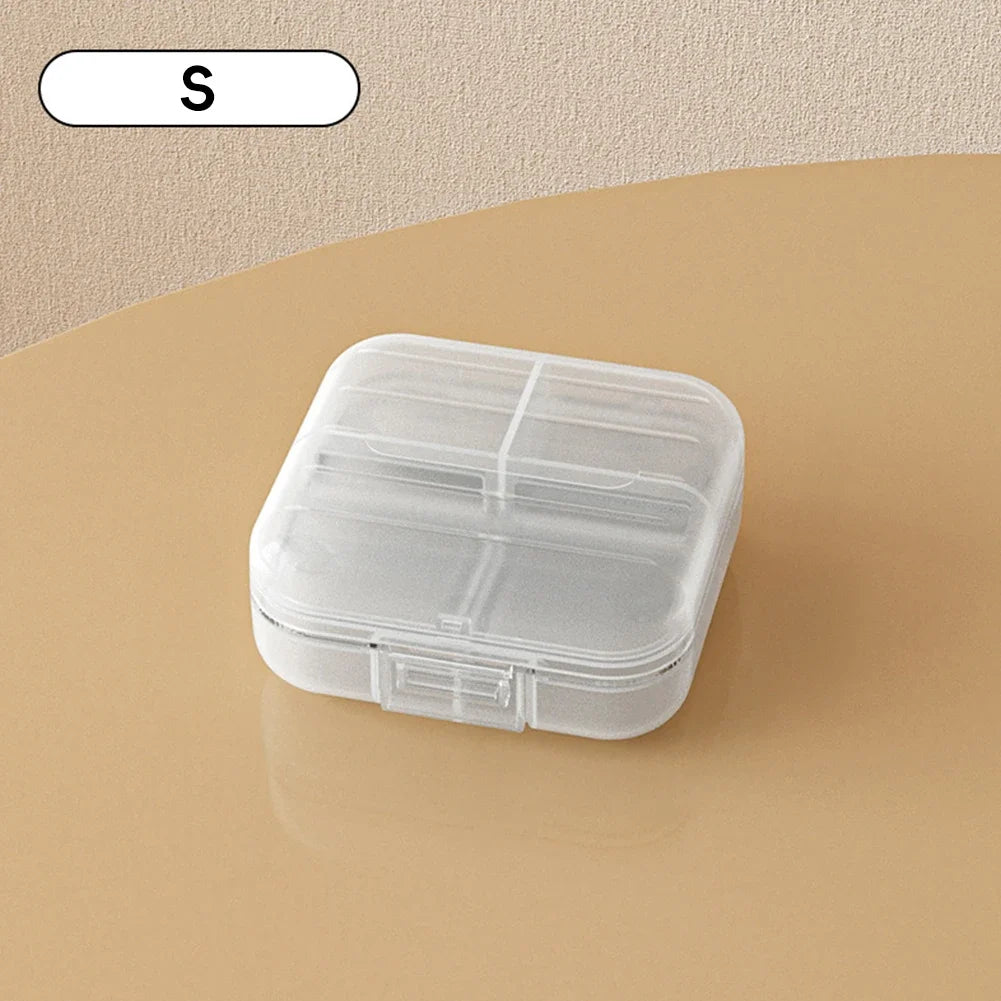 boîte pilules moderne blanc rose compartiments semaines verrouillable pratique adhésif organisateur médicaments portable