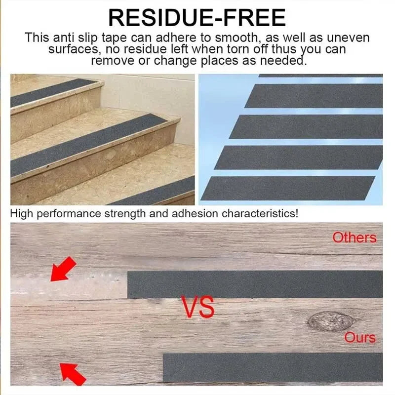 ruban anti dérapant adhésif sécurité noir texturé grains travaux maison escaliers sol personnes âgées