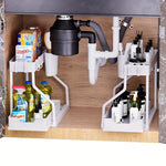 organisateur sous évier blanc moderne acier inoxydable crochets tasse couvercle anti poussière
