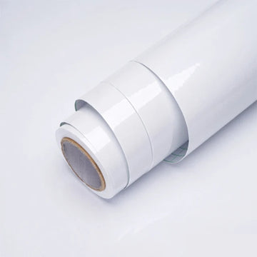 film adhésif pvc autocollant murale meuble cuisine salle bain décoration intérieure moderne blanc
