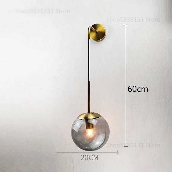 lampe murale moderne or transparent fixée mur ampoule led 220v 249lm 3ans garantie