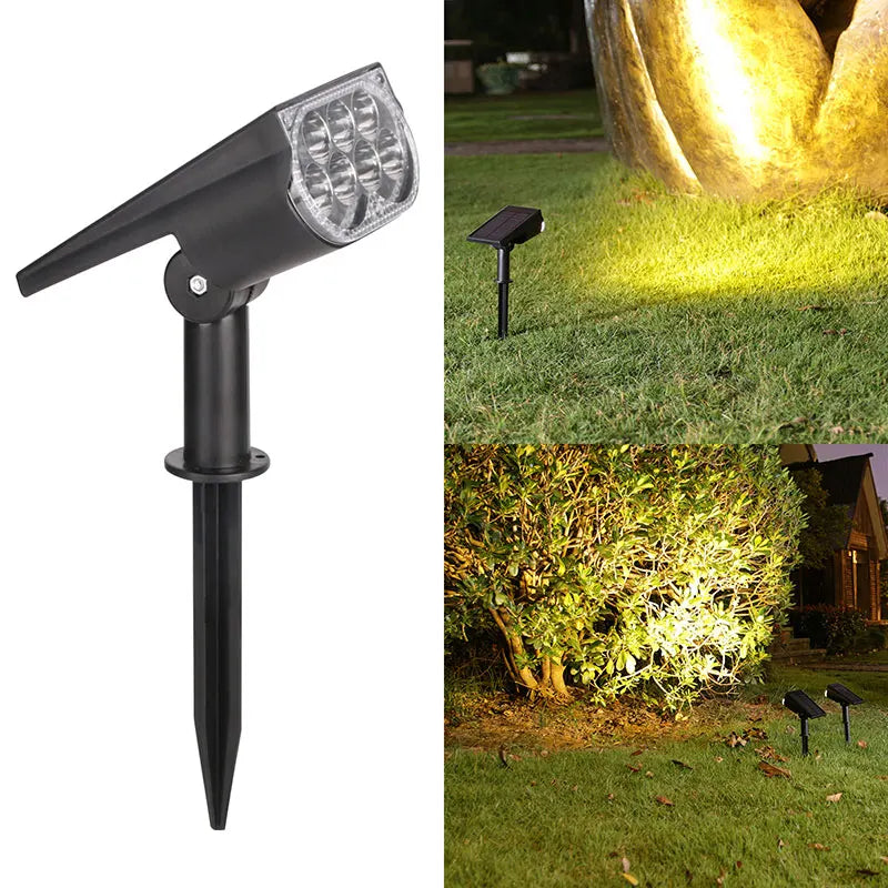 projecteur solaire extérieur led changement couleur ip65 étanche contemporain moderne noir mat jardin patio