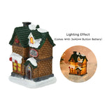 décorations noël miniatures maison bois naturel rustique vintage porte fenêtre led