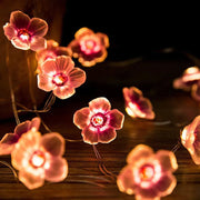 guirlande lumineuse fleurs relief rose rouge blanches marron décorative romantique florale éclairée usb rechargeable