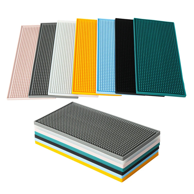 tapis bar silicone perforé moderne noir gris rose blanc perforations respectueux environnement