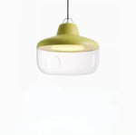 suspension lumineuse moderne transparente oiseau figurines robot vert gris noir rouge