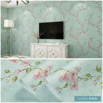 papier peint fleurs blanches classique adhésif résistant humidité écologique chambre salon vintage pastorale