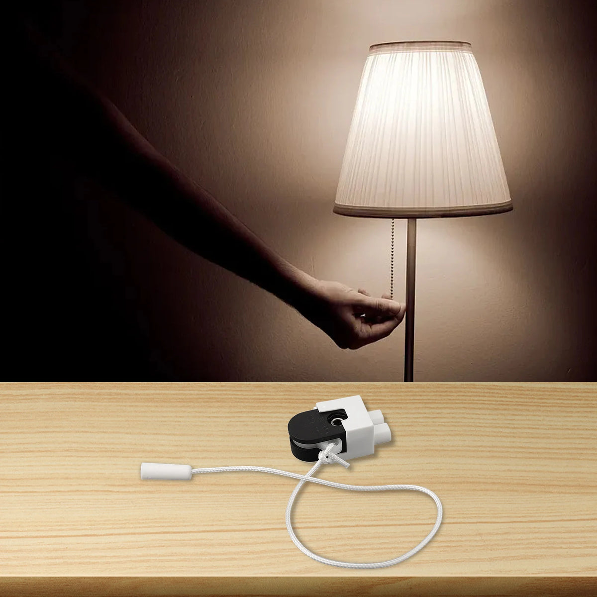 interrupteur fil blanc noir moderne câble bouton déclenchement opaque