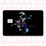 carte crédit personnalisée adhésif noir blanc michael jackson poses fond noir moderne minimaliste