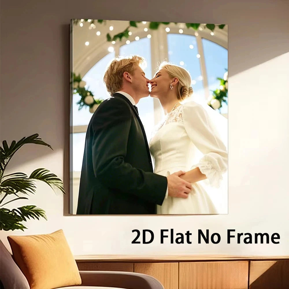 poster photo personnalisée couple romantique impression toile murale décoration maison moderne cadre doré