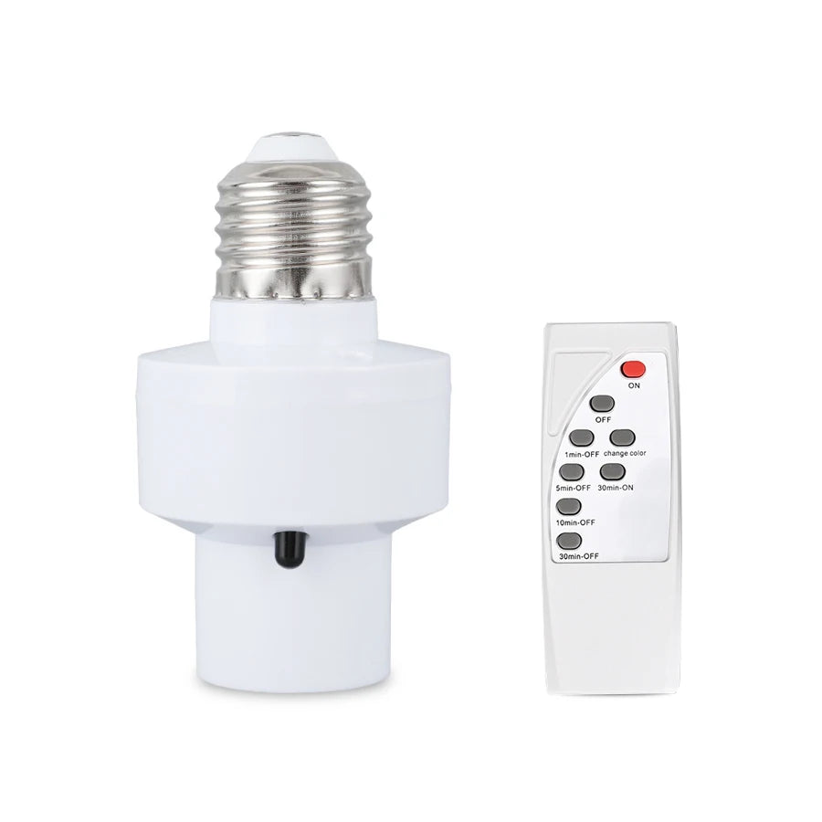 support lampe led intelligente infrarouge e27 moderne télécommande blanc métallique