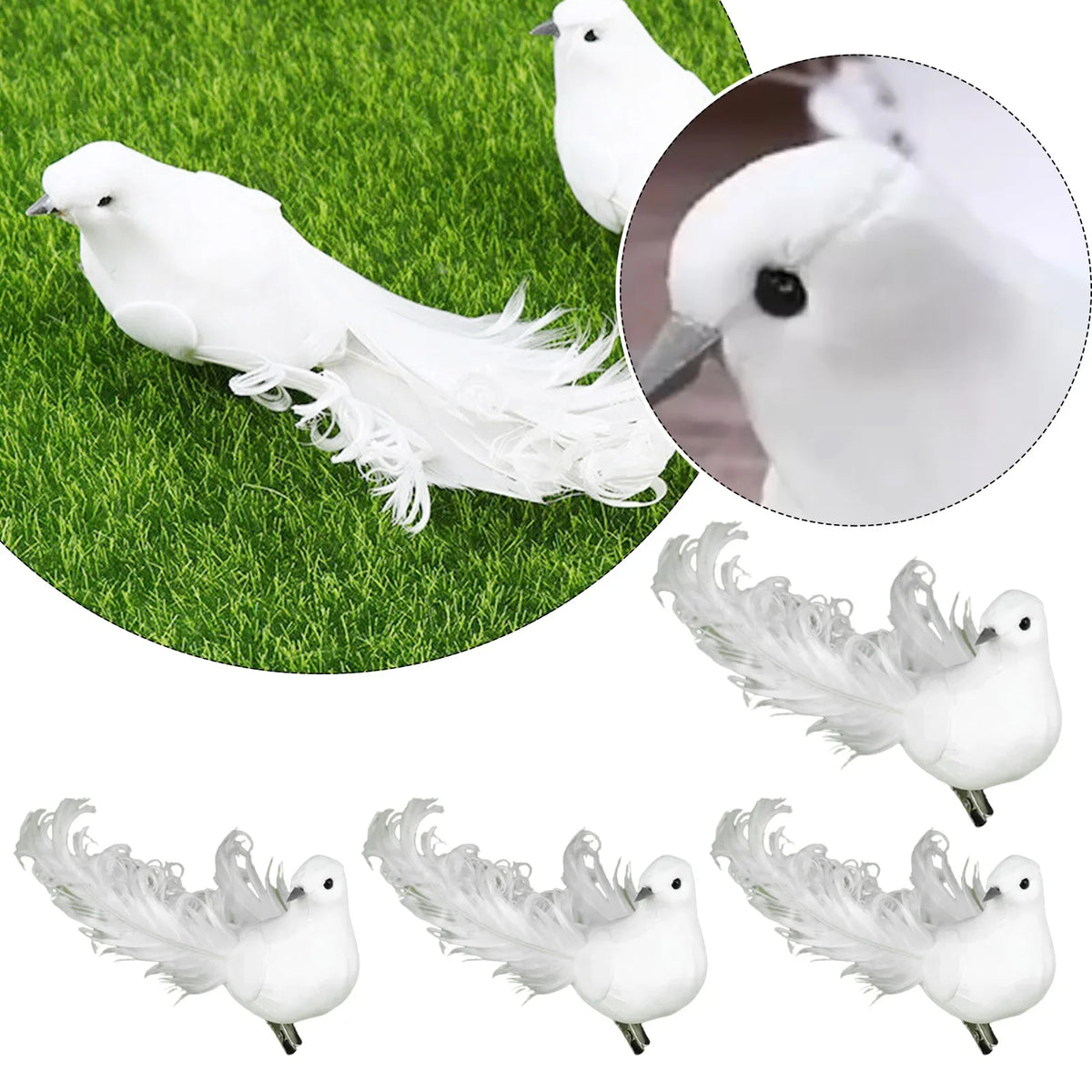 oiseaux décoratifs artificiels plumes colorées ornements maison jardin festive