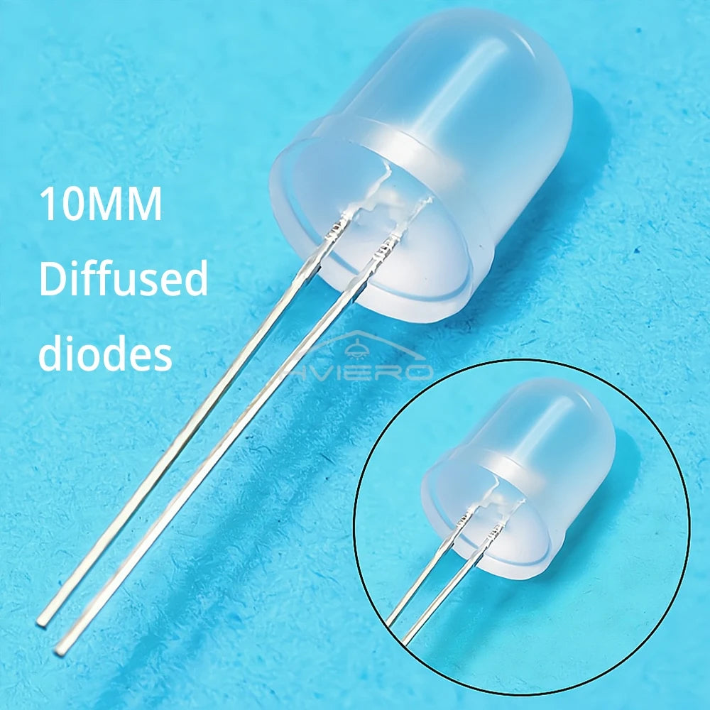 diodes led 10mm bleu vert rouge blanc chaud jaune diffuses ultra lumineuses decoration commercial