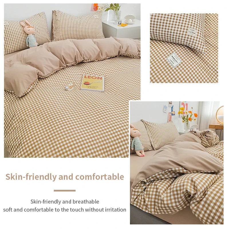 Ensemble literie avec housse de couette et taies d'oreiller assorties