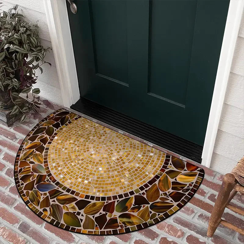 tapis d'entrée multicolore mosaïque artisanal antidérapant extérieur salle bains couloir vestibule