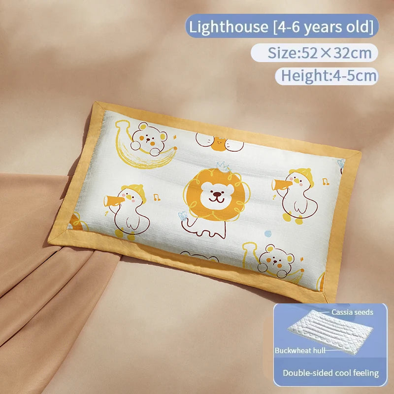 oreiller bébé dessin animé mémoire cou quatre saisons doux coton polyester