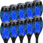 lanterne solaire flamme stylisée noir bleu orange moderne extérieure jardin halloween