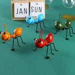 figurines insectes métal brillant vert bleu orange rouge artisanal moderneextérieur jardin décoration